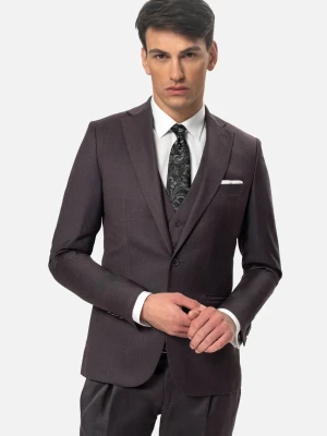 MARYNARKA MALIANO FIOLETOWA SLIM FIT JEDNORZĘDOWA Z WEŁNY Recman