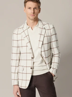 Marynarka Męska Beżowa w Kratę Clusone Lancerto