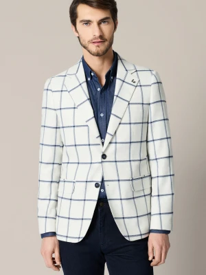 Marynarka Męska Beżowa w Kratę Schilpario Lancerto