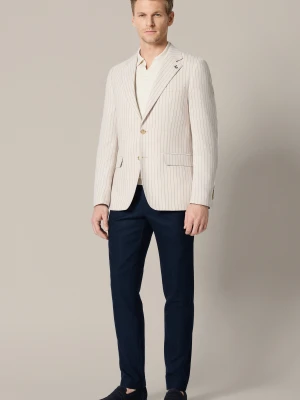 Marynarka Męska Beżowa w Prążek Orgosolo Lancerto