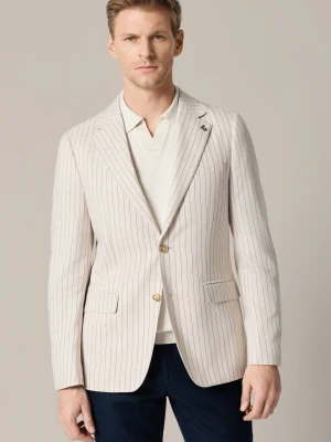 Marynarka Męska Beżowa w Prążek Orgosolo Lancerto