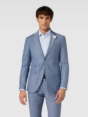 Marynarka męska JOOP! Collection;Elastyczna mieszanka wełny i wiskozy;Prosty krój;Model ‘Damon’;Fakturowany wzór;Kołnierz z połami;Aplikacja;Brustasza;Zapięcie 