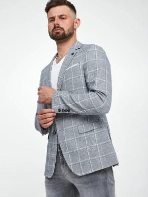 Marynarka męska w kratkę z lnem Hogiz JOOP! JEANS