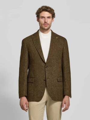 marynarka na 2 guziki o kroju slim fit z kieszeniami z patką model 'Theo' Carl Gross Jasnobrązowy
