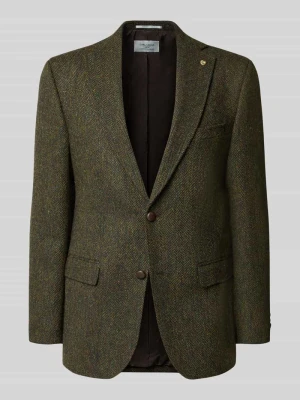 marynarka na 2 guziki o kroju slim fit z kieszeniami z patką model 'Theo' Carl Gross Zielony