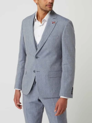 Marynarka na 2 guziki o kroju slim fit z mieszanki lnu i żywej wełny model ‘Tito’ ATELIER TORINO