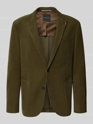marynarka na 2 guziki Slim Fit z sztruksu Bugatti Oliwkowy
