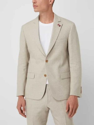 Marynarka na 2 guziki z dodatkiem lnu model ‘Tito’ ATELIER TORINO