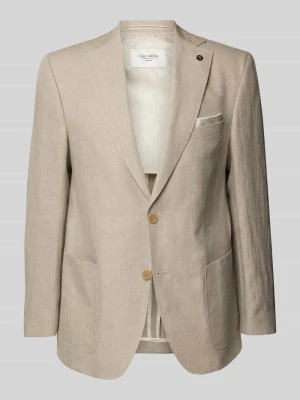 Marynarka na dwa guziki o kroju regular fit z lnu model ‘Tebbo’ carl gross