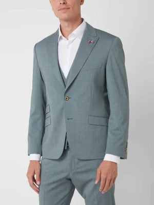 Marynarka na dwa guziki o kroju slim fit z mieszanki żywej wełny model ‘Tancredo’ ATELIER TORINO