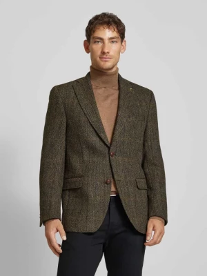 Marynarka o kroju slim fit z tkaniny Harris Tweed z żywej wełny model ‘Theo’ carl gross