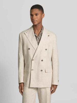 Marynarka o kroju regular fit z lnu z kieszeniami z patką Christian Berg Men