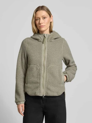 Marynarka o kroju regular fit z obszyciem ze sztucznego futra camel active