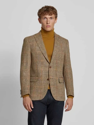 Marynarka o kroju regular fit z tkaniny Harris Tweed z żywej wełny z kieszeniami z patką model ‘Theo’ carl gross