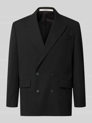 marynarka o kroju relaxed fit z dodatkiem wiskozy model 'RELAXED-LIAM' Selected Czarny