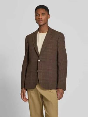 Marynarka o kroju slim fit na 2 guziki z mieszanki lnu i bawełny Bugatti