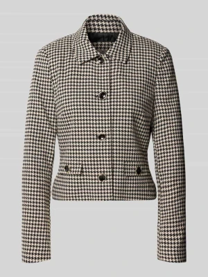 Marynarka o kroju slim fit w deseń pepitki Christian Berg Czarny