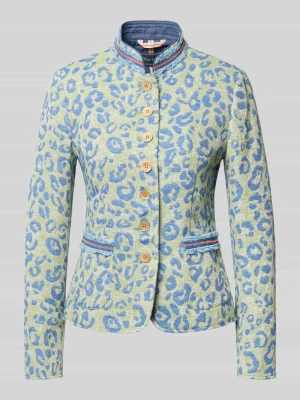 Marynarka o kroju slim fit z całopowierzchniowym zwierzęcym haftem WHITE LABEL