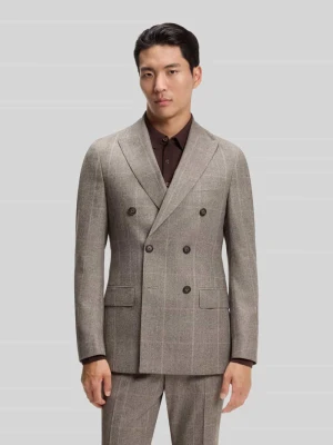 Marynarka o kroju slim fit z czystej żywej wełny model 'C-Huge-DB-264' Boss Beżowy