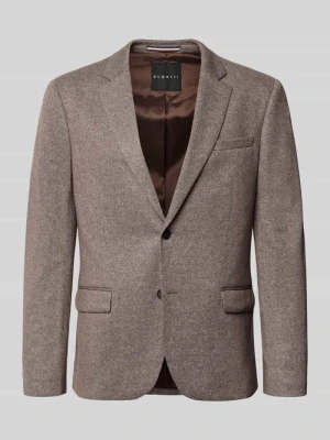 Marynarka o kroju slim fit z domieszką bawełny Bugatti Średniobrązowy
