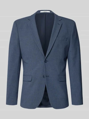 marynarka o kroju slim fit z kieszenią z wypustką na piersi Selected Ciemnoniebieski