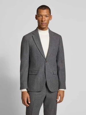 Marynarka o kroju slim fit z kieszenie z patką z wełna Selected Ciemnoszary