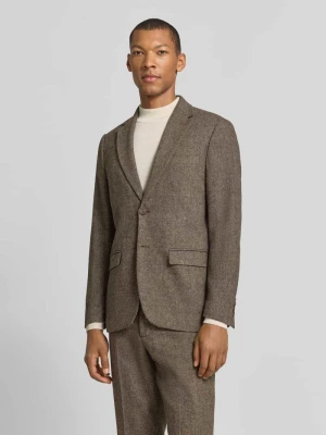 Marynarka o kroju slim fit z kieszenie z patką z wełna Selected Jasnobrązowy
