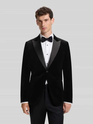 Marynarka o kroju slim fit z mieszanka jedwabiu model 'Hutson' Boss Czarny