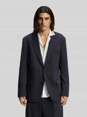 Marynarka o kroju slim fit z mieszanki bawełny Hugo Granatowy
