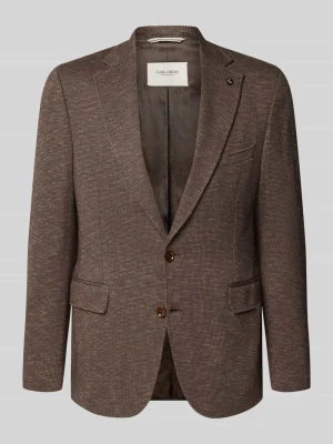 Marynarka o kroju slim fit z mieszanki bawełny model 'Faith' Carl Gross Średniobrązowy