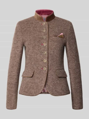 Marynarka o kroju slim fit z mieszanki wełny i lany White Label Ciemnobrązowy