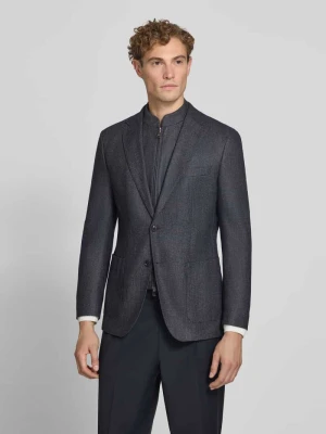 marynarka o kroju slim fit z mieszanki wełny z dodatkiem kaszmiru model 'H-Hutson' Boss Granatowy