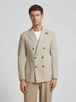 Marynarka o kroju slim fit z mieszanki żywej wełny i bawełny model „Heazy” JOOP! Beżowy