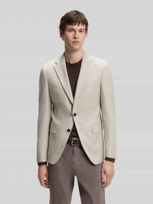 Marynarka o kroju slim fit z wełny z brustaszą Boss Beżowy