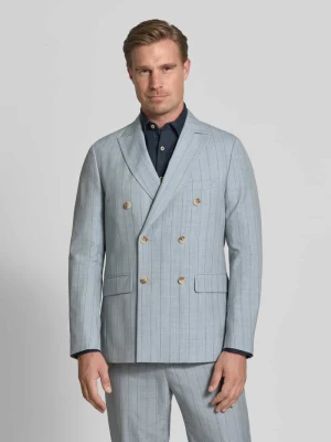 Marynarka o kroju slim fit z wełny z podwójnym rzędem guzików Matinique Jasnoniebieski