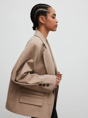 Marynarka o prostym kroju w kolorze BEIGE MELANGE - RICHMOND-S/M Marsala