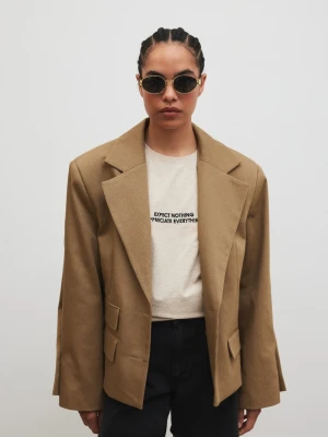 Marynarka o prostym kroju w kolorze LIGHT KHAKI - RICHMOND Marsala