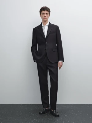 Marynarka Od Garnituru 100% Len - Granatowy - - Massimo Dutti - Mężczyzna