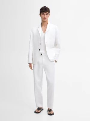 Marynarka Od Garnituru Ze 100% Lnu - Biały - - Massimo Dutti - Mężczyzna