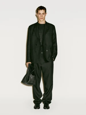 Marynarka Od Garnituru Ze 100% Lnu − Limited Edition - Czarny - - Massimo Dutti - Mężczyzna