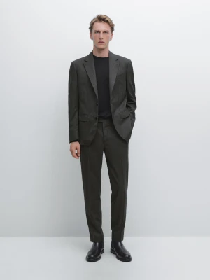 Marynarka Od Garnituru Ze 100% Wełny - Brudnoszary - - Massimo Dutti - Mężczyzna