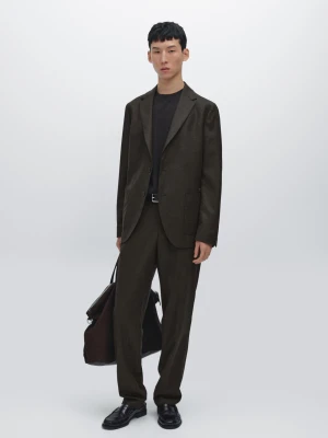 Marynarka Od Garnituru Ze 100% Wełny - Czekoladowy - - Massimo Dutti - Mężczyzna