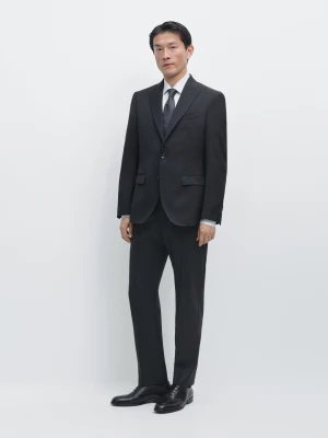 Marynarka Od Garnituru Ze 100% Wełny - Granatowy - Massimo Dutti - Male