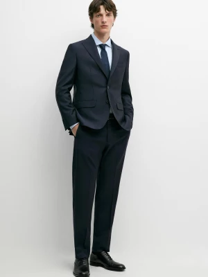 Marynarka Od Garnituru Ze 100% Wełny - Granatowy - Massimo Dutti - Male