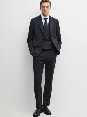 Marynarka Od Garnituru Ze 100% Wełny - Granatowy - Massimo Dutti - Male