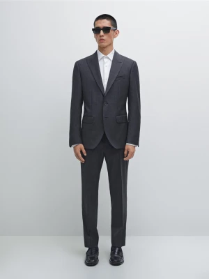 Marynarka Od Garnituru Ze 100% Wełny - Granatowy - - Massimo Dutti - Mężczyzna