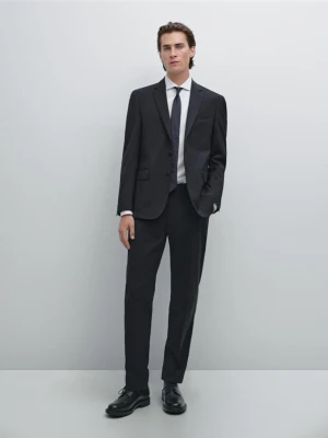 Marynarka Od Garnituru Ze 100% Wełny - Granatowy - - Massimo Dutti - Mężczyzna
