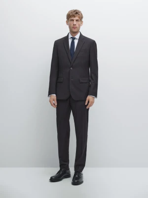 Marynarka Od Garnituru Ze 100% Wełny - Granatowy - - Massimo Dutti - Mężczyzna