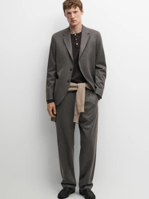 Marynarka Od Garnituru Ze 100% Wełny - Norkowy - Massimo Dutti - Male