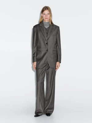 Marynarka Od Garnituru Ze 100% Wełny - Szarobrązowy - - Massimo Dutti - Kobieta